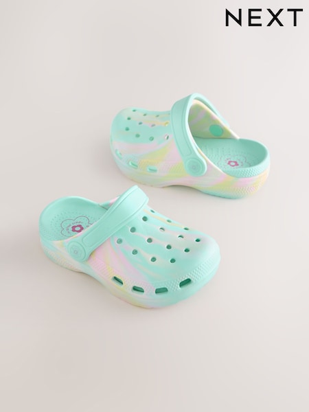 Aqua Blue Marble Standard Fit (F) Clogs (H69646) | OMR6