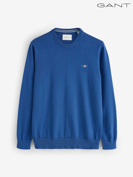 GANT Blue Classic Cotton Crew Neck Knit Jumper (H69651) | €140