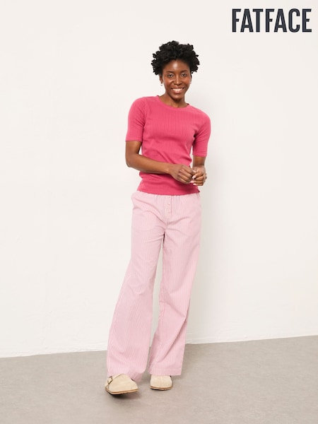 FatFace Lola Pink Stripe Boyfriend Pyjama Bottom (H69672) | AED210