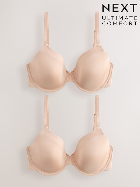 Almond Nude Full Cup A-E Smoothing Ultimate Comfort Bras 2 Pack (H69673) | 535 MDL