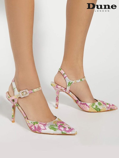 Dune London Pink Channel Y Back Open Court Heels (H69841) | €113