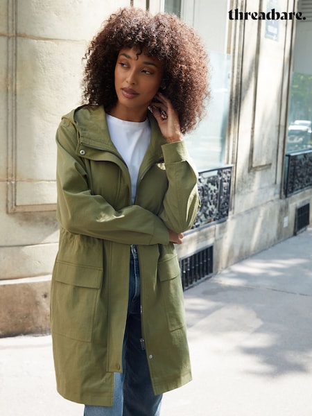 Threadbare Green Mid Length Hooded Mac (H69871) | €71