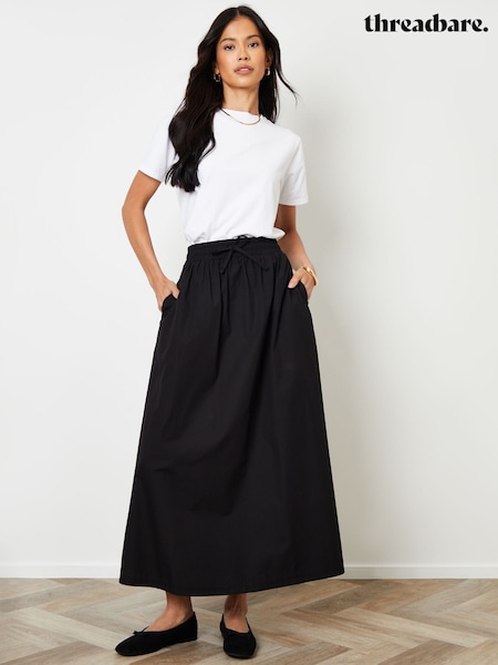 Threadbare Cotton Poplin Tie Waist Skirt with Pockets (H69876) | R$ 370