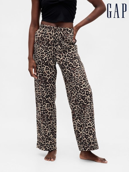 Gap Brown Leopard Print Poplin Pyjama Trousers (H69933) | €27