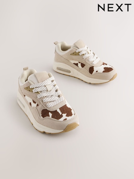 Cow Print Lace-up Bubble Trainers (H69976) | AED137 - AED173