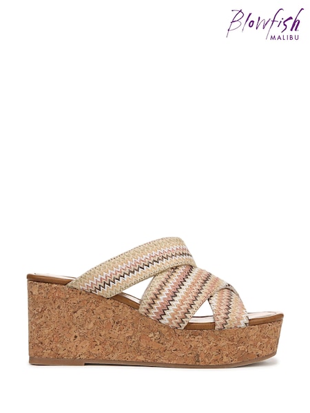 Blowfish Malibu Regular Fit Abi Wedges Brown Slides (H70342) | 521 LEI