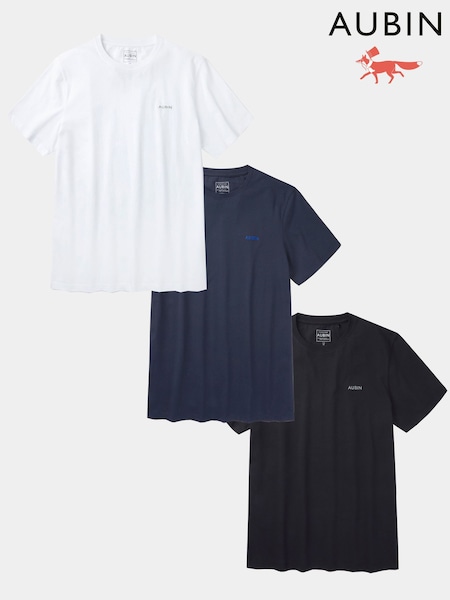Aubin Durham White T-Shirts 3 Pack (H70483) | €127