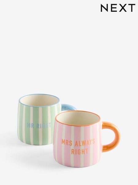 Set of 2 Brights Mr and Mrs Mug Gift Set (H70677) | €15