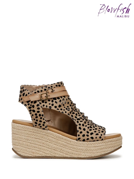 Blowfish Malibu Regular Fit Animal Print Lacey-C-Rope Espadrilles (H70763) | €77