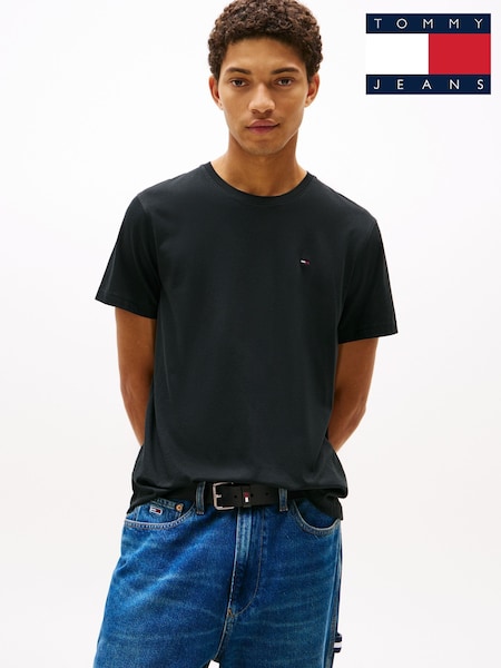 Tommy Jeans Black Slim Fit T-Shirt (H70804) | AED204