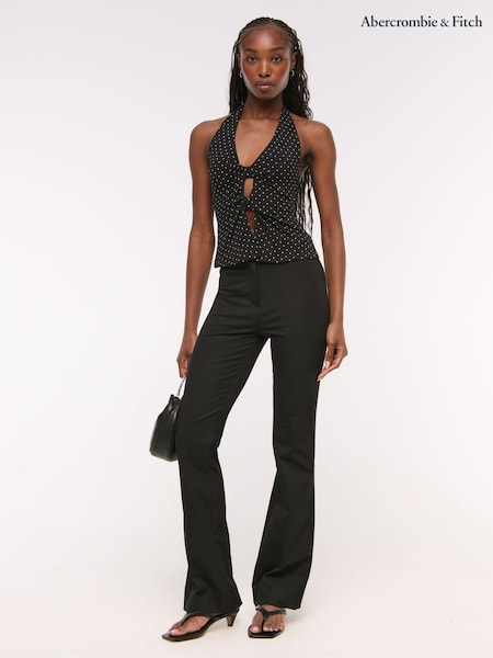 Abercrombie & Fitch Black Mid Rise Slim Bootcut Trousers (H70813) | €83