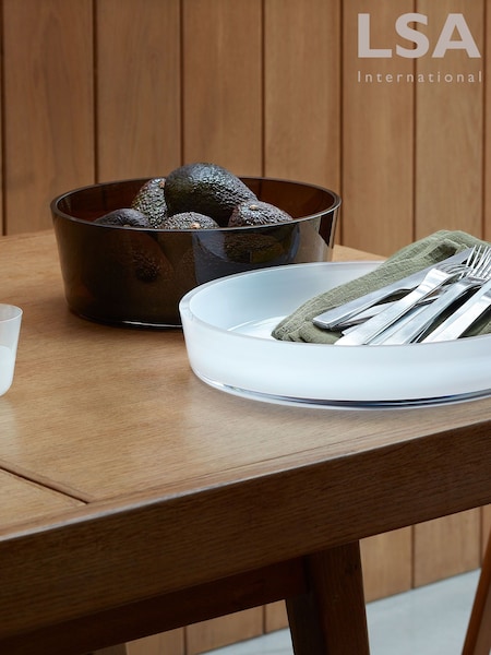 LSA International White Collective Low Glass Bowl 35cm (H70968) | €171