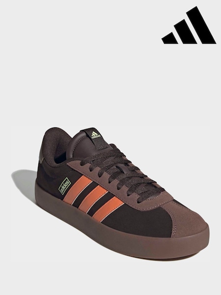 adidas Brown/Orange VL Court Trainers (H71144) | SGD 116