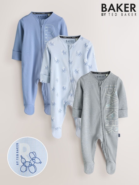 Blau/Grau - Baker by Ted Baker 3 Pack Sleepsuits (H71242) | 59 € - 64 €