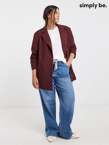 Simply Be Red Oversized Single Breasted Blazer (H71257) | €74