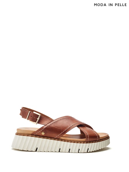 Moda in Pelle Nellin Cross Over Sporty Brown Sandals (H71350) | R$ 1.075