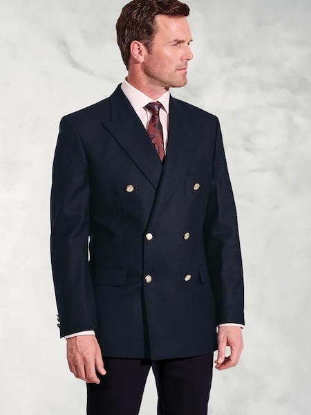 Brook Taverner Pure New Wool Double Breasted Blazer (H71373) | 1,854 LEI
