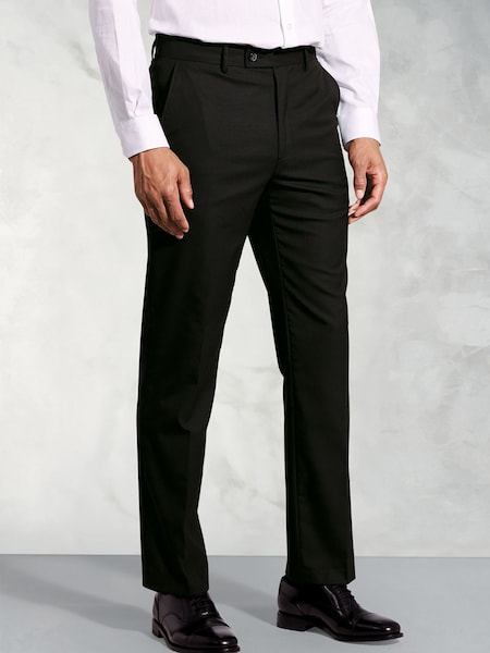 Brook Taverner Black Plain Trousers (H71383) | AZN 100