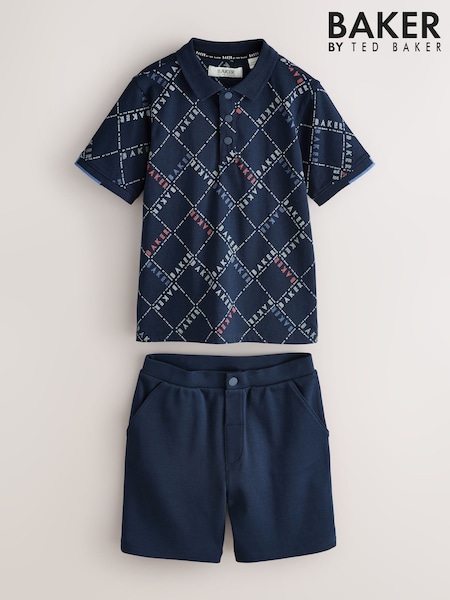 Baker by Ted Baker All Over Print Polo Shirt and Shorts Set (H71426) | AZN 103 - AZN 118