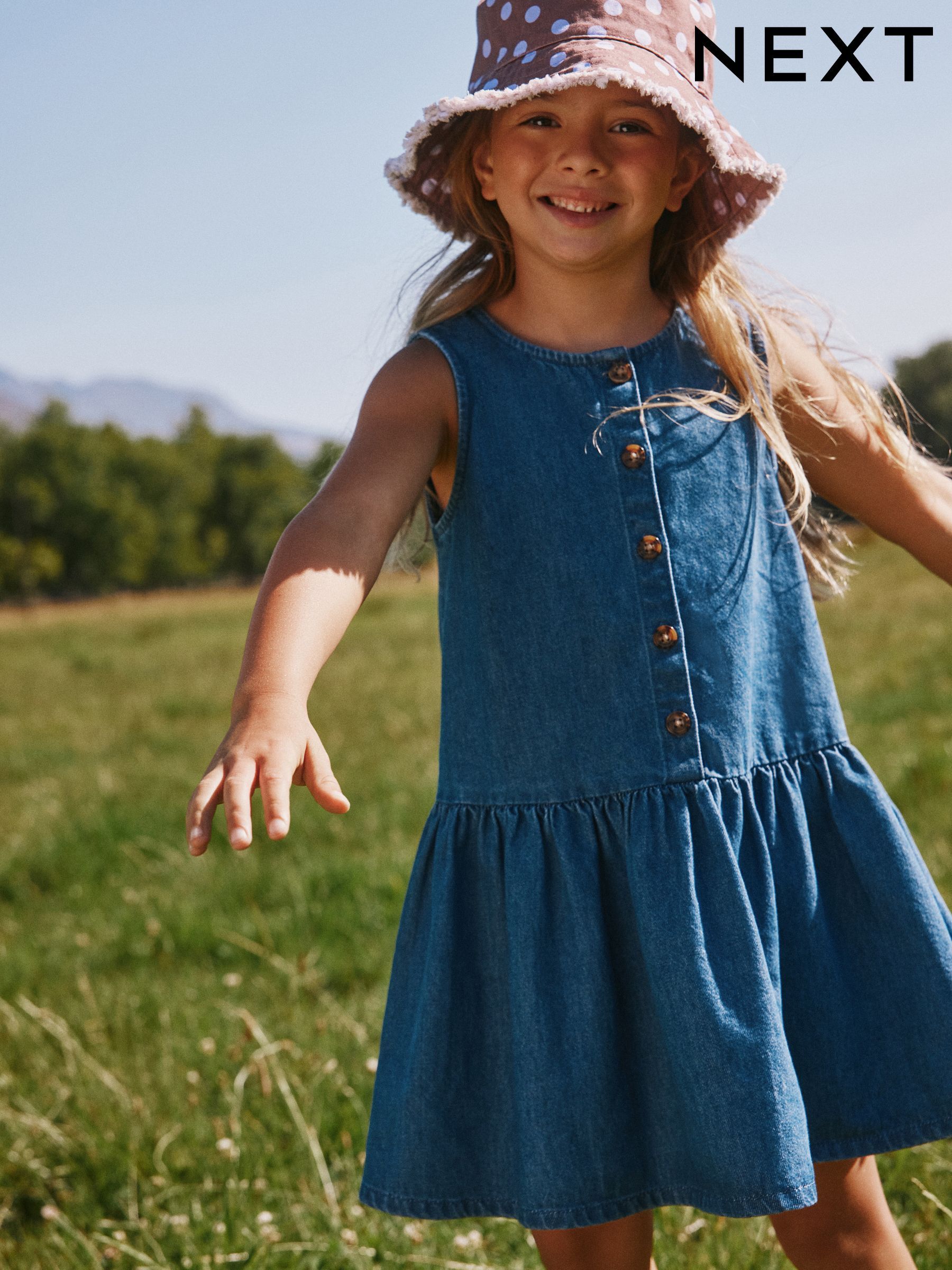 Girls Blue Denim Dresses | Next USA