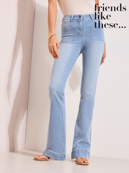 Friends Like These Bleach Wash High Waist Pocket Flare Jeans (H71457) | €55