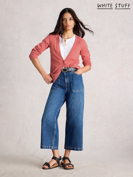 White Stuff Red Naria Linen Blend Cardigan (H71463) | R$ 485