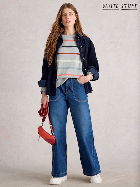White Stuff Grey Stripe Jumper (H71484) | R$ 545