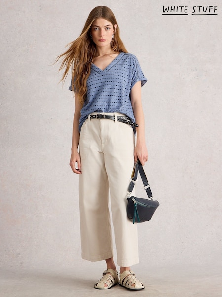 Blau - White Stuff Embroidered Stripe T-Shirt (H71496) | 59 €