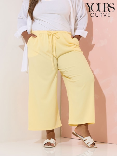 Yours Curve Yellow Textured Culotte Trousers (H71584) | € 42