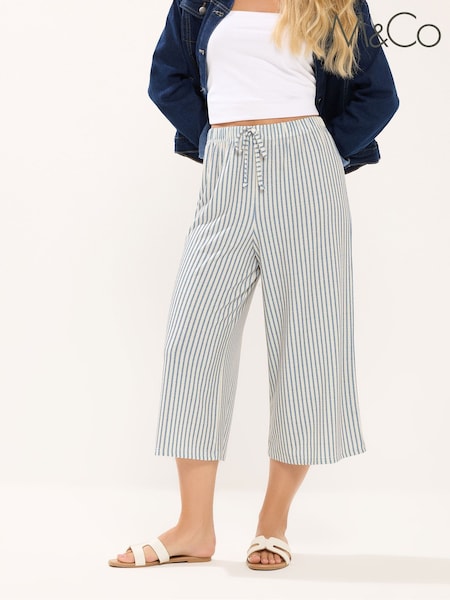 M&Co Blue Petite Striped Cullottes (H71590) | R$ 295