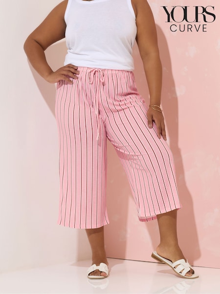 Yours Curve Pink Stripe Culottes (H71595) | €39