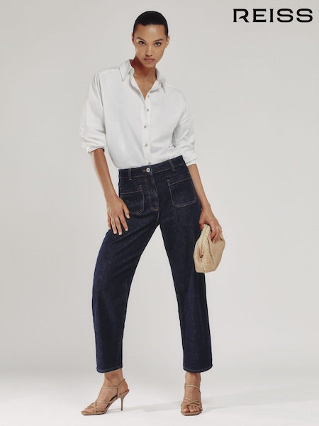 Reiss Marcie Straight-Leg Patch-Pocket Jeans (H71664) | R$ 1.285
