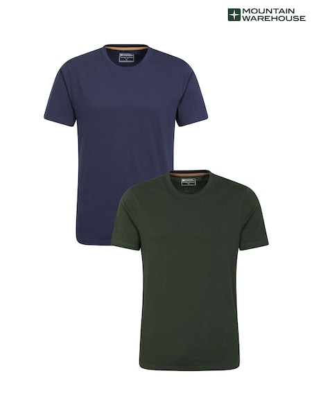 Mountain Warehouse Green Mens Flint Crew Neck T-Shirt Multipack (H71689) | €36