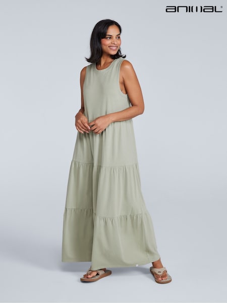 Animal Green Womens Jersey Maxi Dress (H71704) | AZN 100