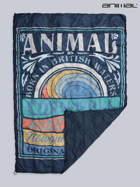 Animal Blue Printed Packaway Quilted Blanket (H71707) | €55