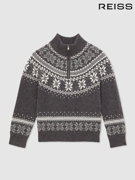 Reiss Dark Grey/Off White Perth Jumper (H71743) | €65