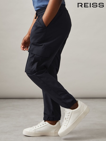 Reiss Navy Lucian Technical Drawstring Trousers (H71759) | €50