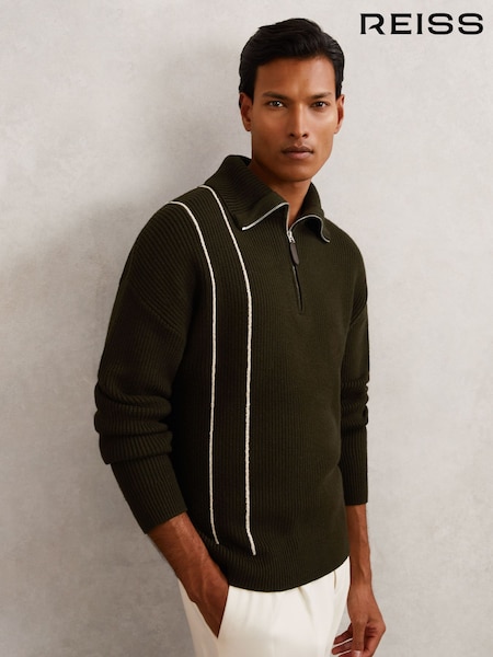 Reiss Dark Olive Green Stoneman Jumper (H71777) | €195