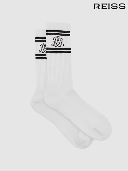 Reiss Ecru/Chocolate Brown Maurice Socks (H71782) | €25