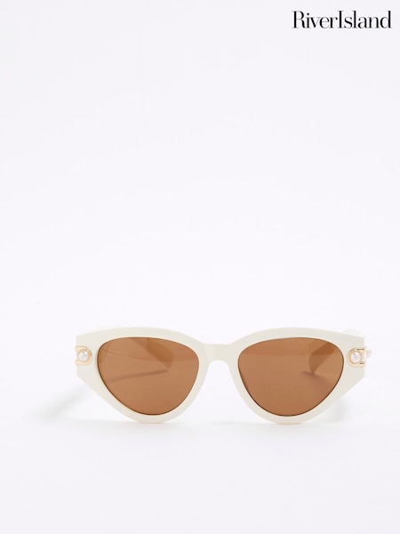 River Island Slim Pearl Cat Eye Sunglasses (H71854) | R$ 180