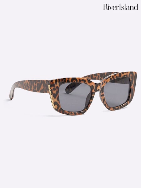 River Island Leopard Print Chain Sunglasses (H71865) | R$ 195