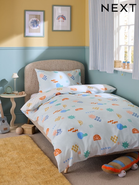 Bright Shapes Cotton Printed Bedding Duvet Cover and Pillowcase Set (H71878) | SGD 30 - SGD 50