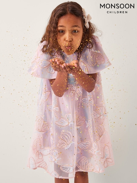 Monsoon Butterfly Appliqué Swing Dress (H71882) | 447 LEI - 521 LEI