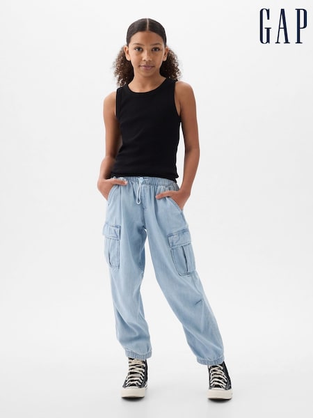 Gap Blue Denim Cargo Parachute Trousers (4-13yrs) (H72171) | €42