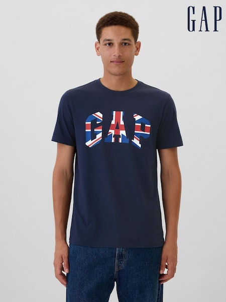 Gap Navy Blue Everyday Soft UK Logo T-Shirt (H72189) | €19