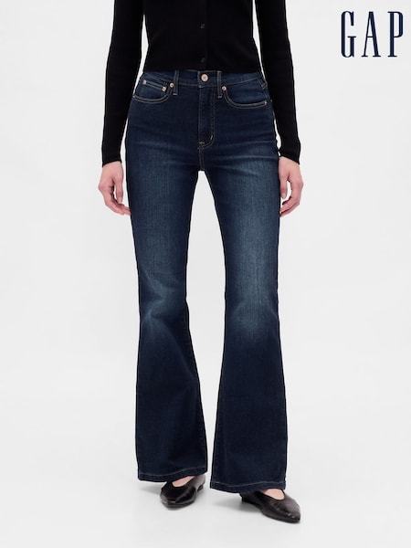 Gap Dark Wash Blue High Waisted 70s Flare Jeans (H72200) | €66