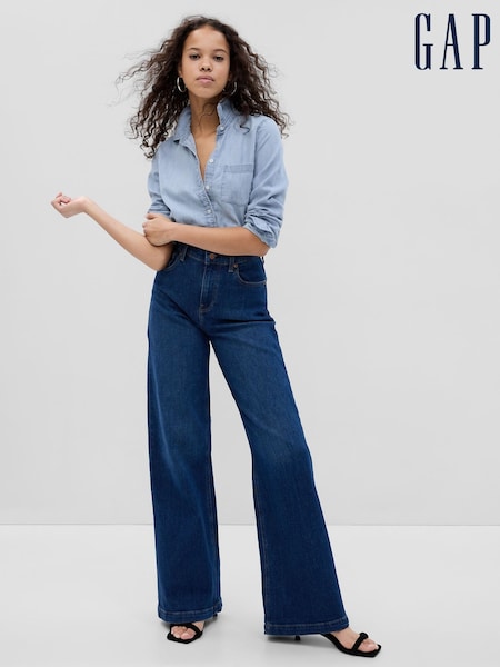 Gap Blue Cotton Denim Classic Shirt (H72216) | €53