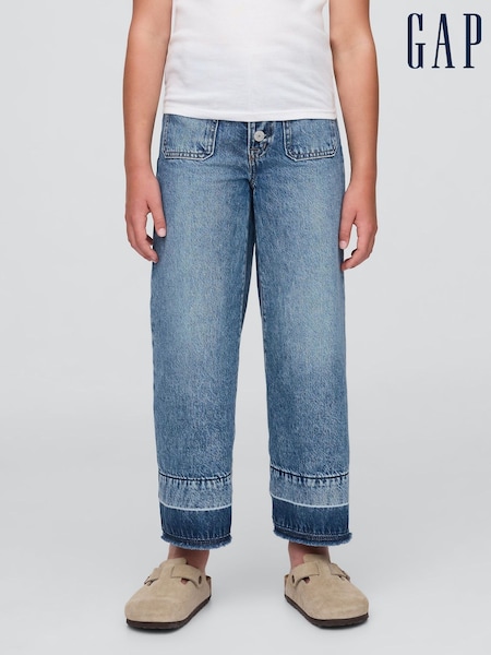 Gap Blue High Rise Stride Wide-Leg Ankle Jeans (5-13yrs) (H72226) | €37