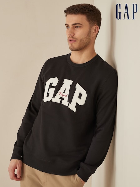 Gap Black Logo Fleece Crew Neck Sweatshirt (H72245) | €40