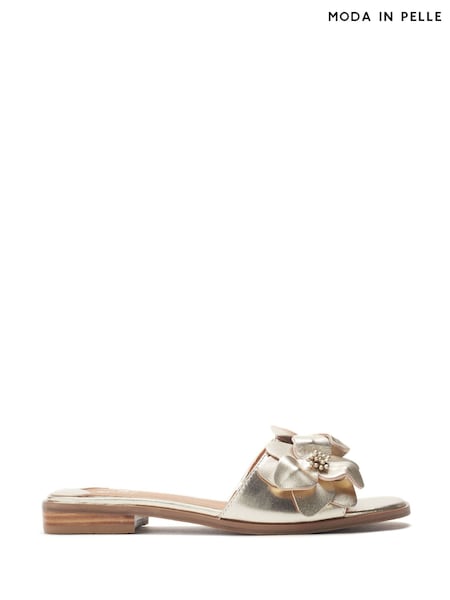 Moda in Pelle Red Laleh Flower Detail Flat Mules (H72288) | €114